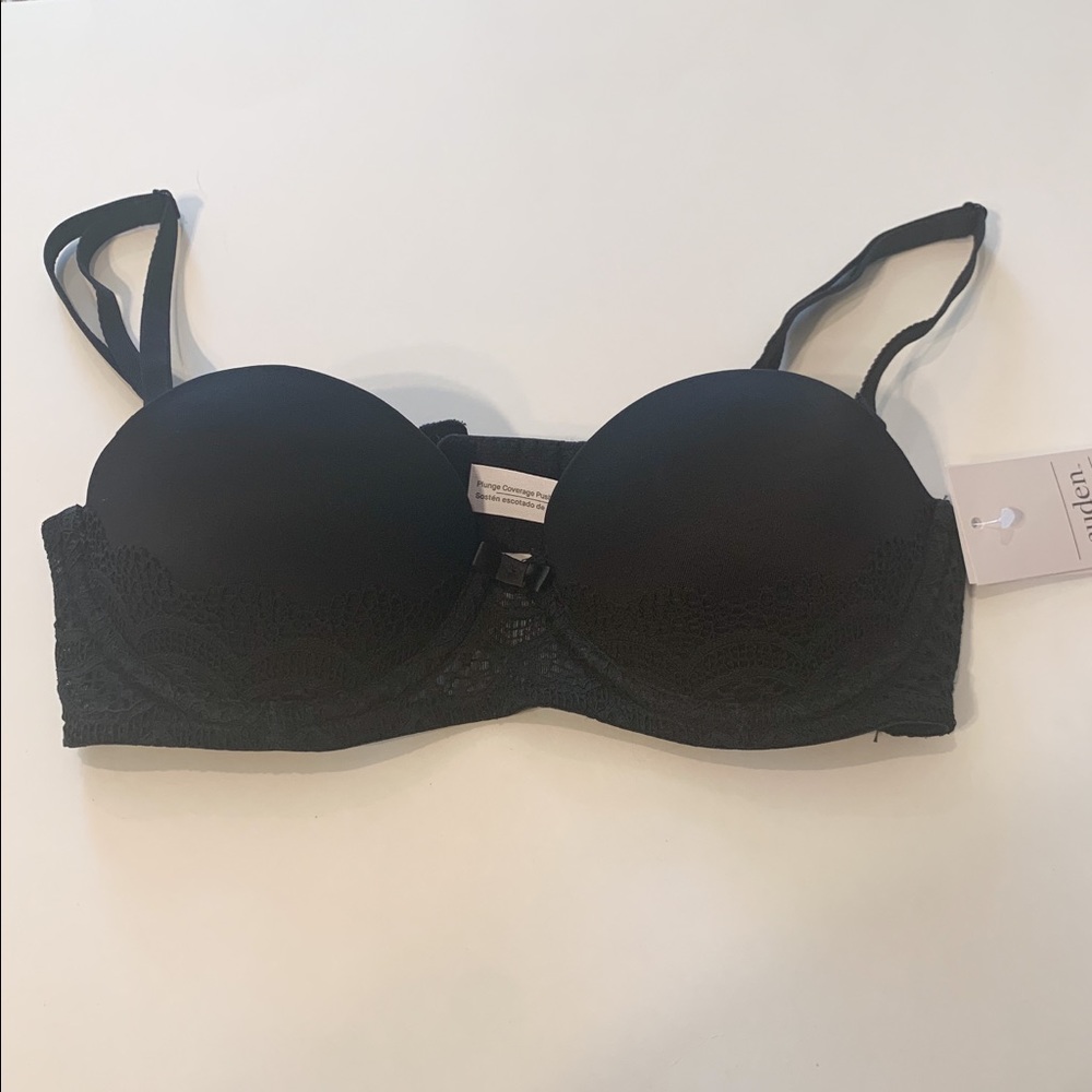 Black lace push up bra